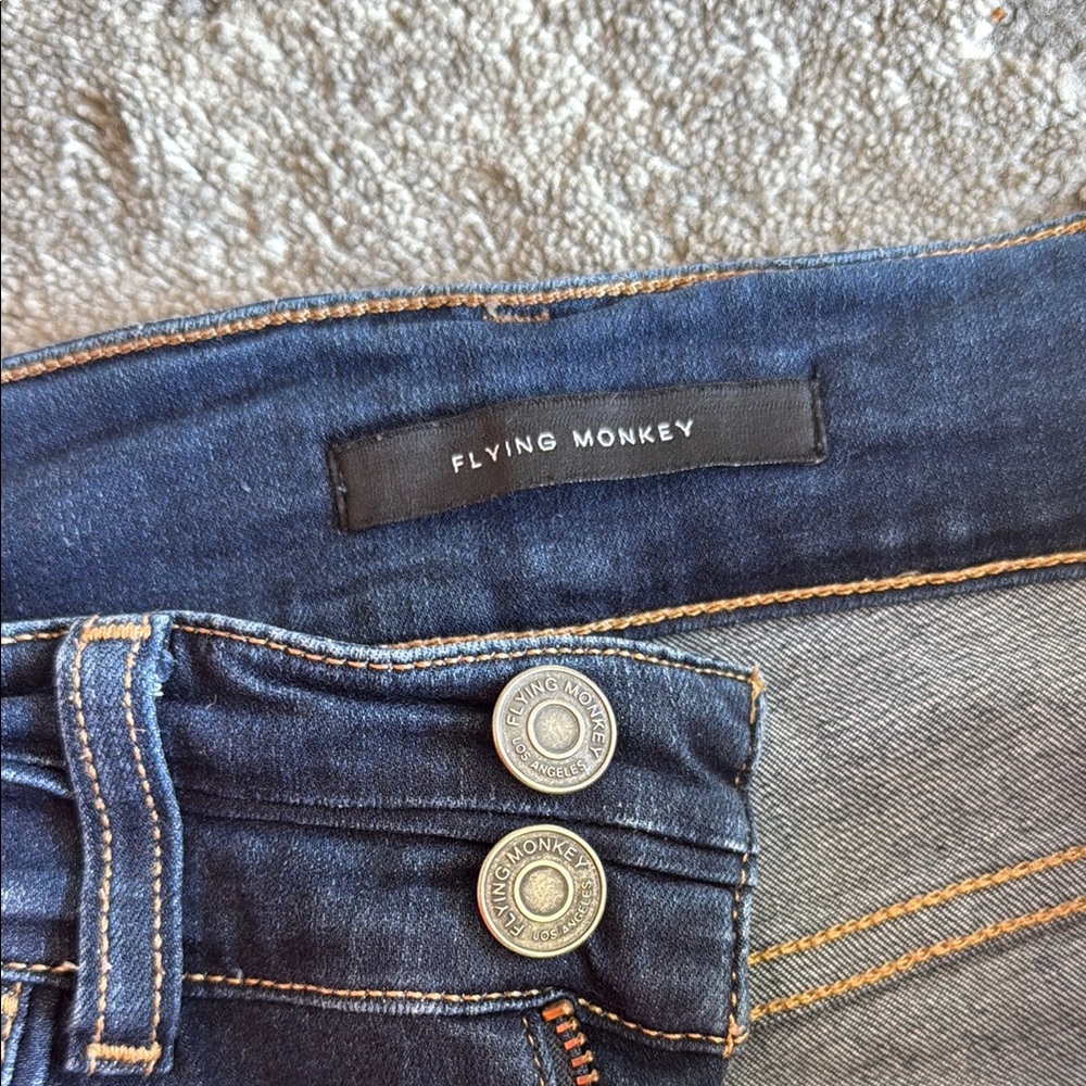 Flying Monkey Blue Skinny Jeans with Subtle Whiskering - Picture 3 of 4